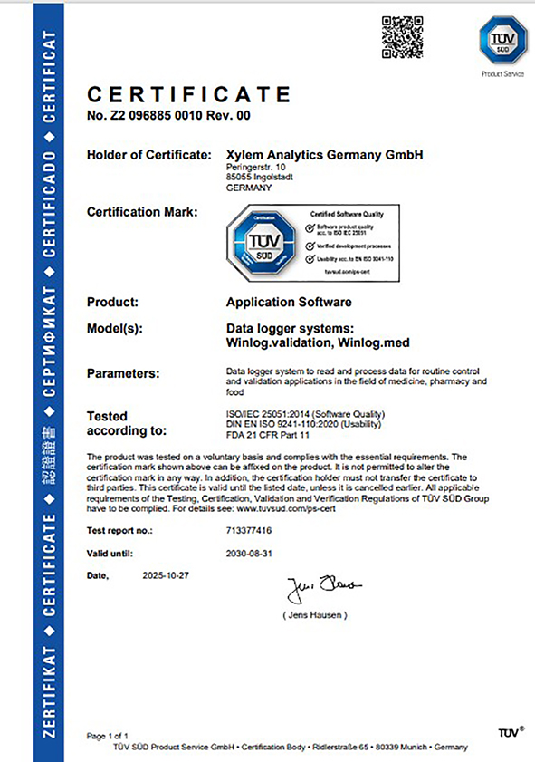 aseptica_3.2025_Industrie informiert_Zertifikat TÜV